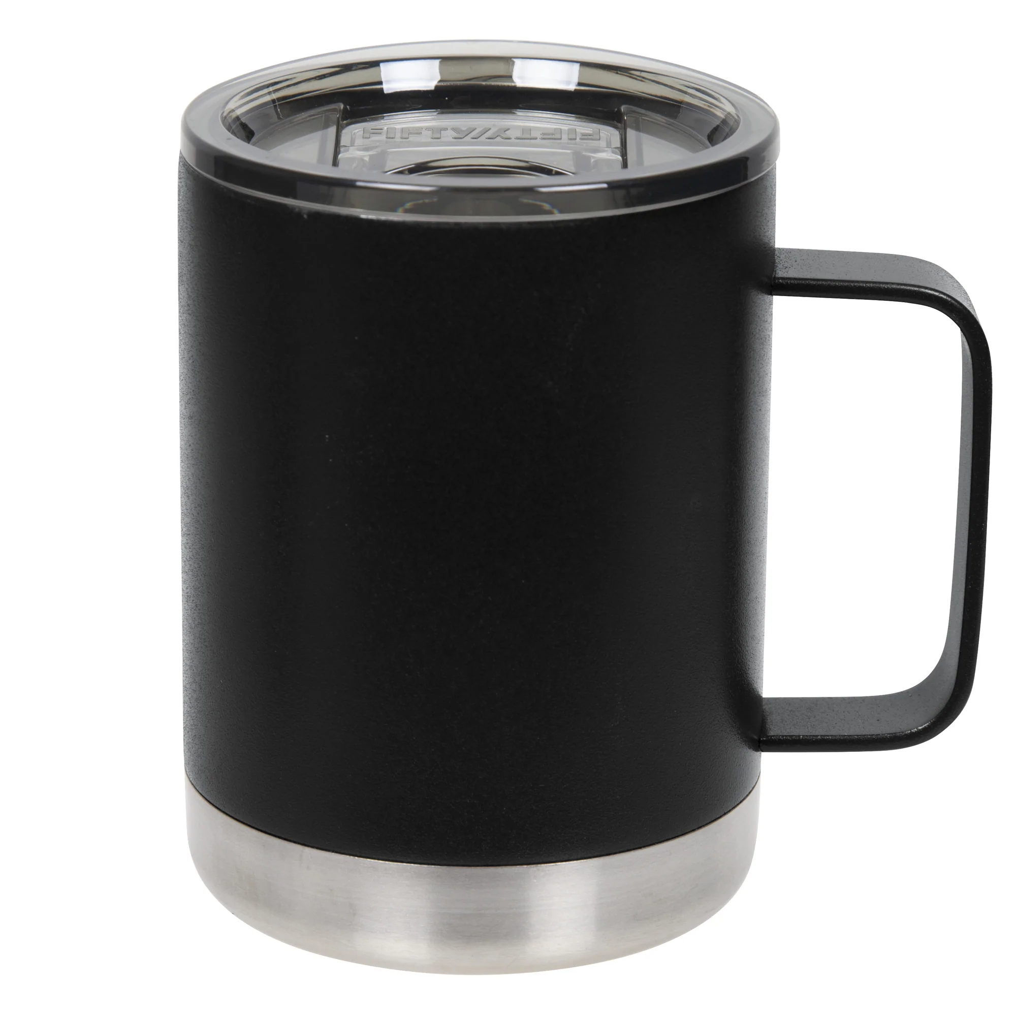 FIFTY/FIFTY, 12oz - Black Camp Mug with Slide Lid, Size 12 oz, Color Black, Model# T12000004